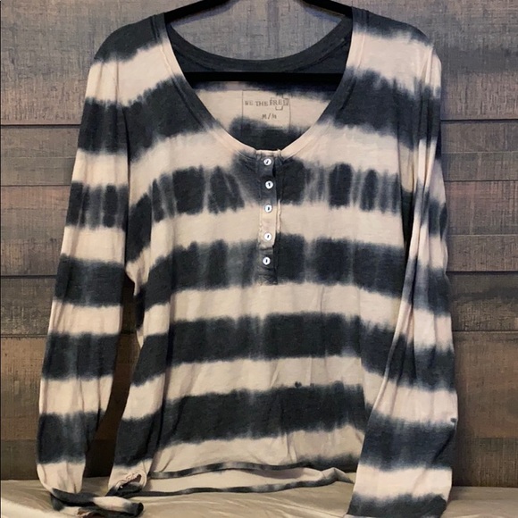 Tops - Free People Tie Dye striped long sleeve
